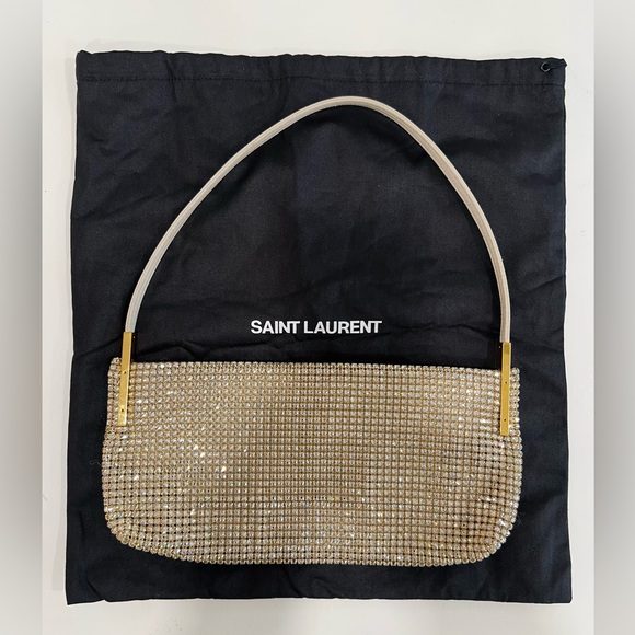 Saint Laurent Suzanne crystal-embellished satin shoulder bag - Picture 5 of 13